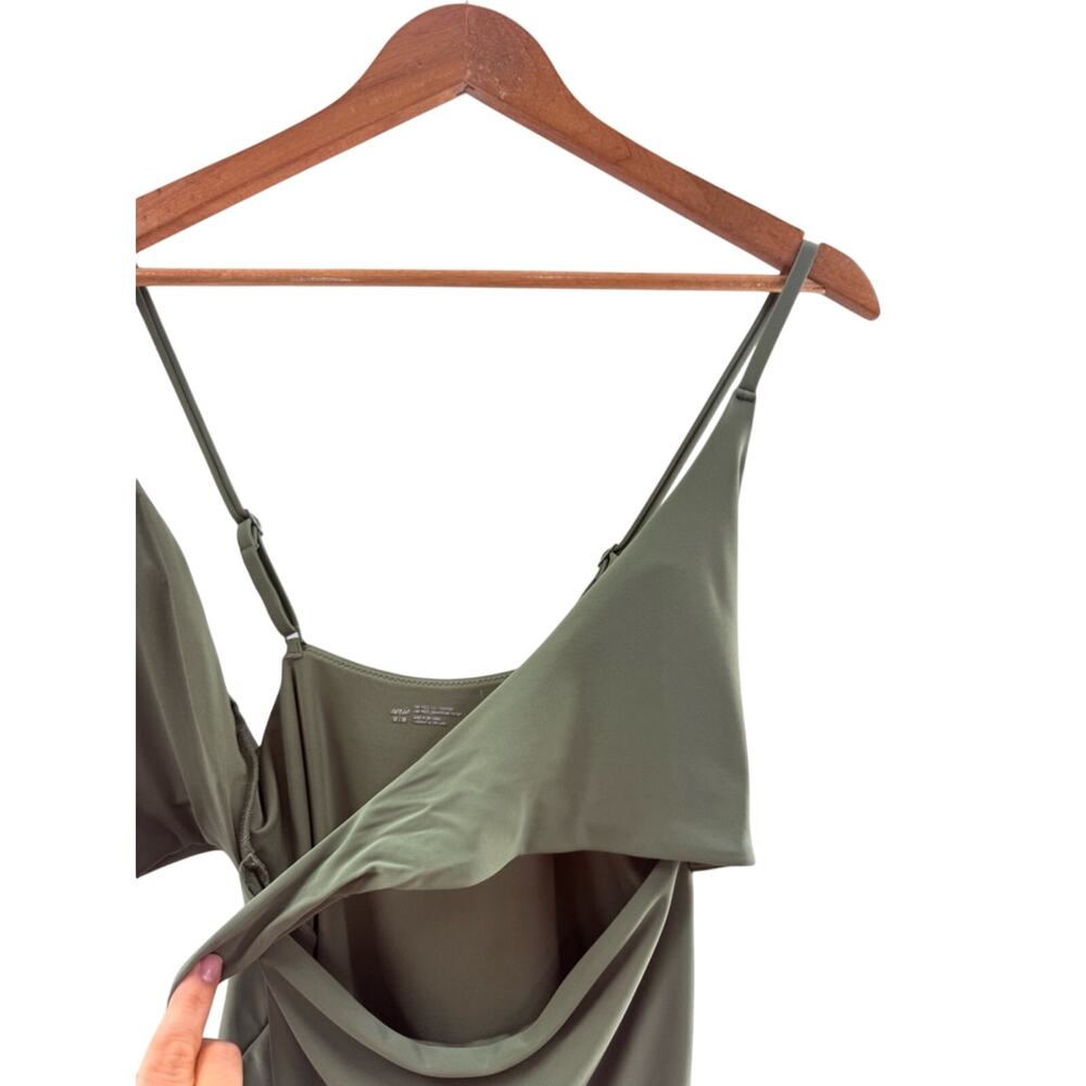 Aerie Full Coverage Wrap Tie Front One Piece Swimsuit Olive Fun Size Medium - Picture 5 of 13